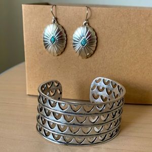 Lucky Brand Cuff Bracelet and Concho Earring Set